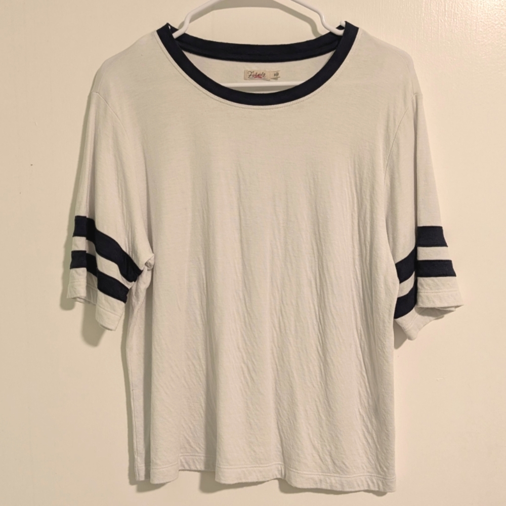 Faherty Women's Cloud Varsity Cotton & Modal Tee In White Size Medium